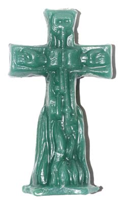 4 1-2" Crucifix Green Candle