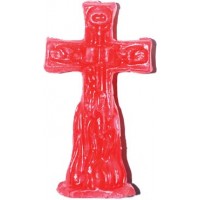 4 1-2" Crucifix Red Candle