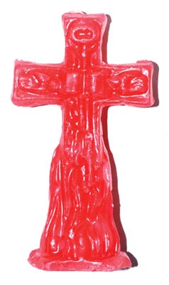 4 1-2" Crucifix Red Candle
