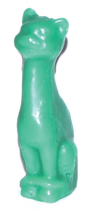 5 1-2" Green Cat Candle