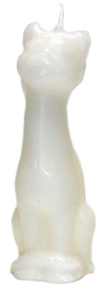 5 1-2" White Cat Candle