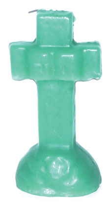 4 1-4" Green Cross Candle