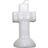 4 1-4" White Cross Candle