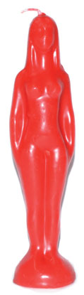 7 1-4" Red Woman Candle