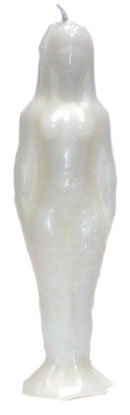 7 1-4" White Woman Candle