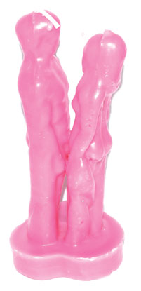 7" Pink Face To Face Lover Candle