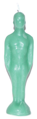 7 1-4" Green Male Candle