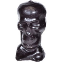 4 3-4" Black Skull Candle