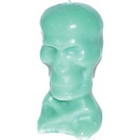5 1-2" Green Skull Candle