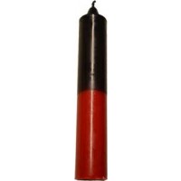 9" Black- Red Pillar Candle