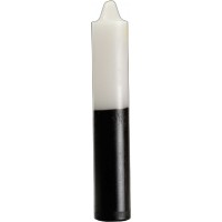 9" White- Black Pillar Candle