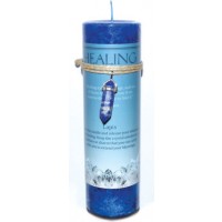 Healing Pillar Candle With Lapis Pendant