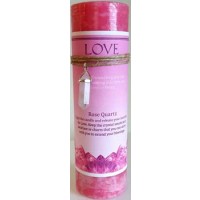Love Pillar Candle With Rose Quartz Pendant