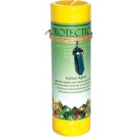 Protection Pillar Candle With Indian Agate Pendant