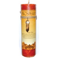 Prosperity Pillar Candle With Tiger Eye Pendant