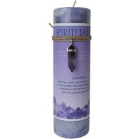 Spirituality Pillar Candle With Amethyst Pendant