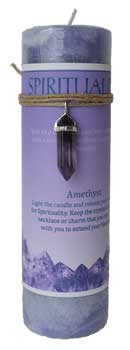 Spirituality Jumbo Candle With Amethyst Pendant