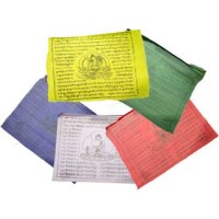 Tibetan Green Tara Prayer Flag 9" X 9 1-2"