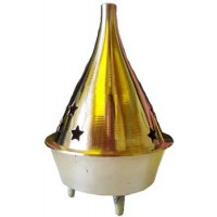 3" Brass Cone And Resin Incense Burner