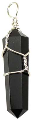 Wire Wrapped Black Obsidian Point