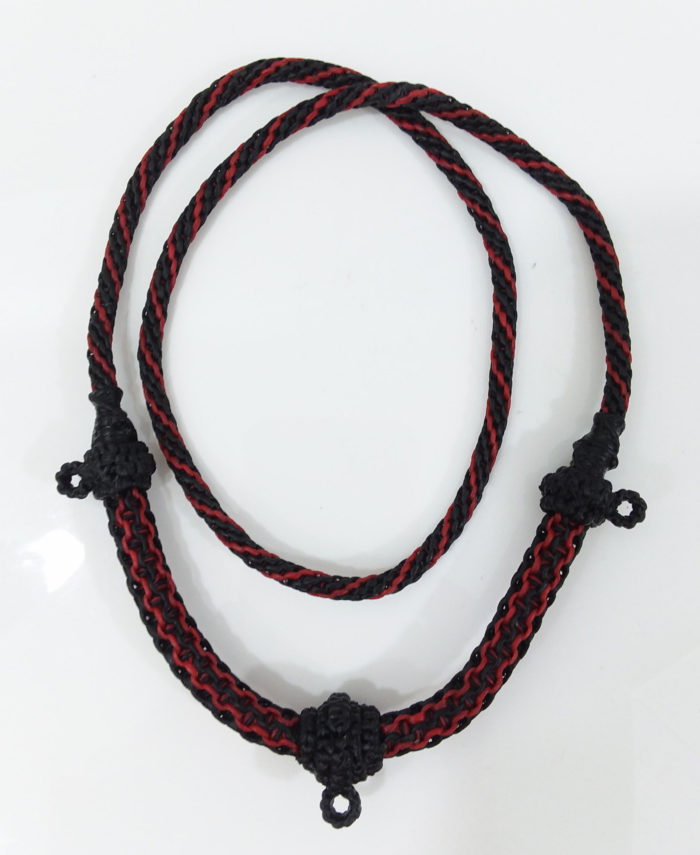 Thick and strong wax cord Thai necklace for 3 amulets 1